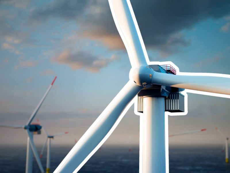 Windturbine in einem Offshore-Park