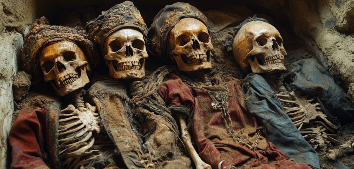 Skelette als archäologischer Fund (KI-generiertes Bild)