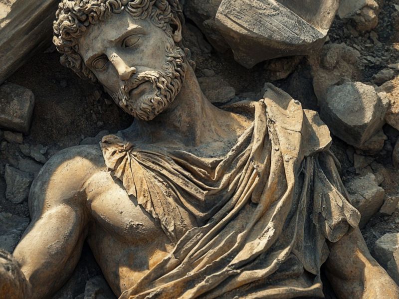 Statue als archäologischer Fund (KI-generiertes Bild)