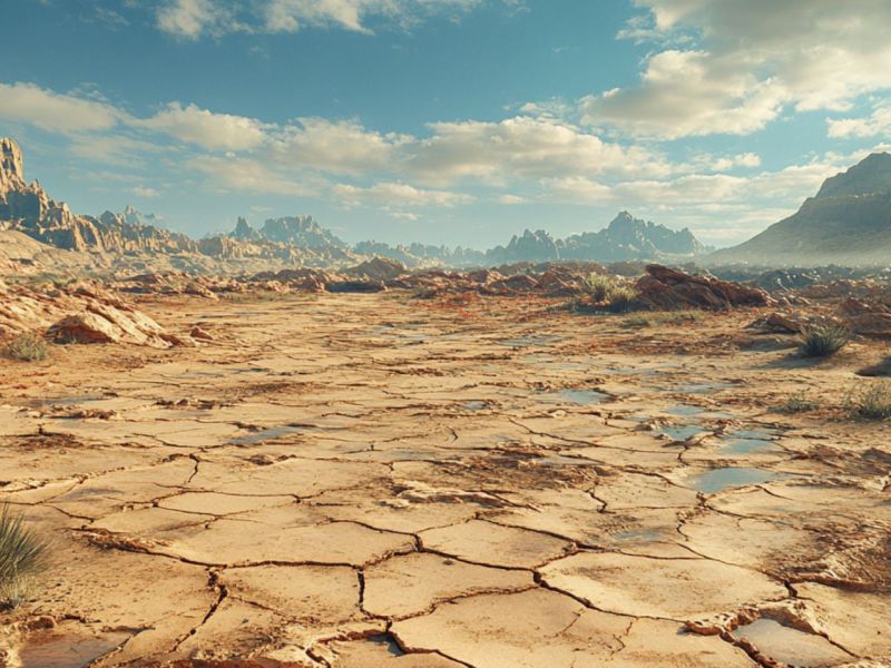 Wüstenlandschaft als archäologischer Fund (KI-generiertes Bild)
