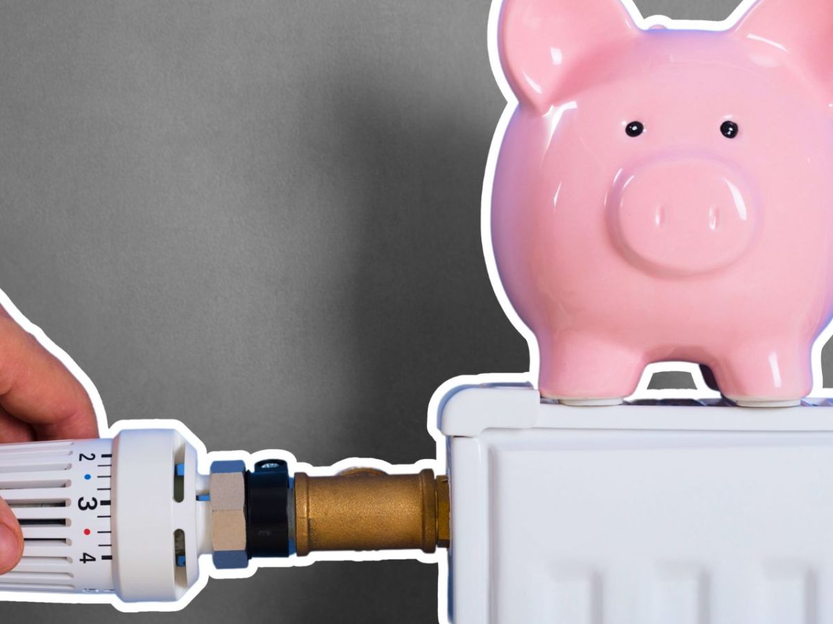 Sparschwein auf einem Heizkörper