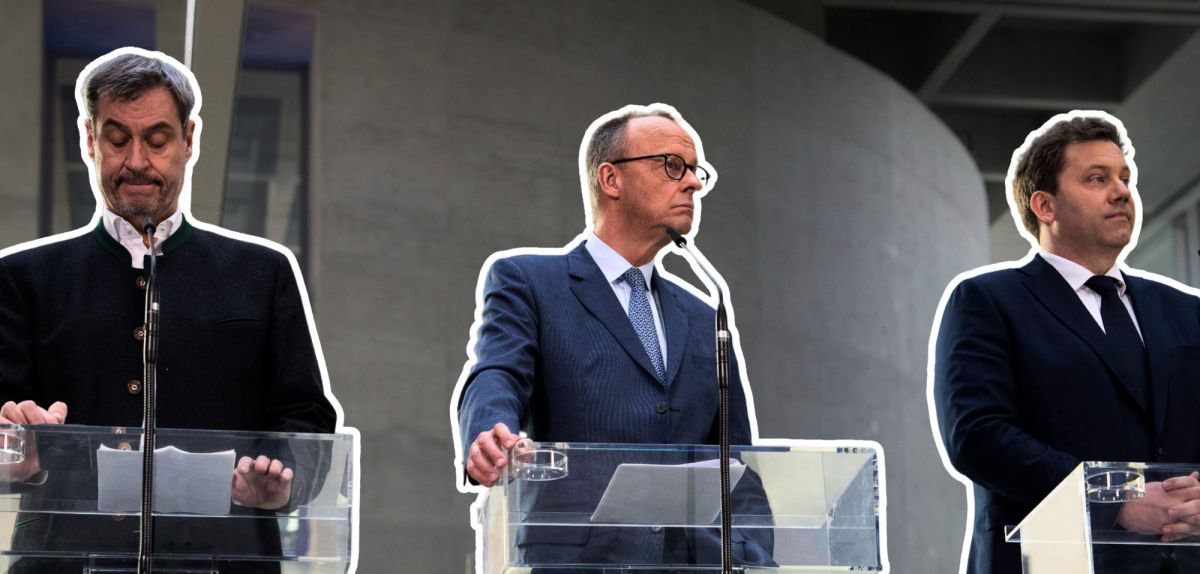 L R Markus Söder, Friedrich Merz, Lars Klingbeil