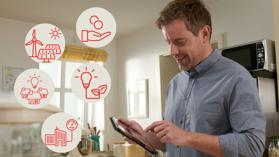 Mann mit Tablet in der Hand