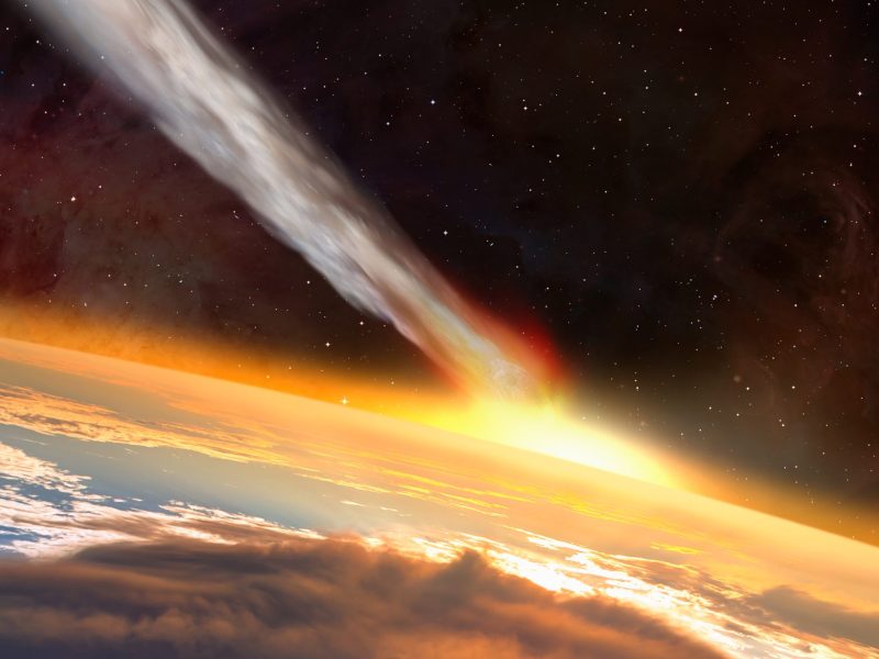 KI-generiertes Bild eines Meteoriteneinschlags.