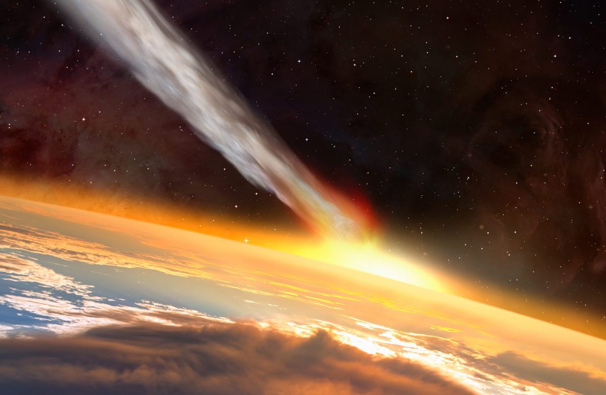 KI-generiertes Bild eines Meteoriteneinschlags.