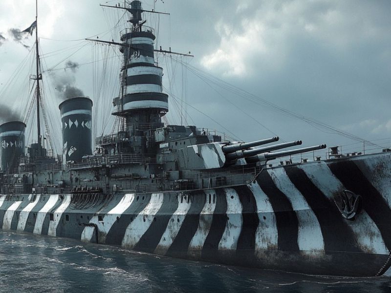 Kriegsschiff mit dem 