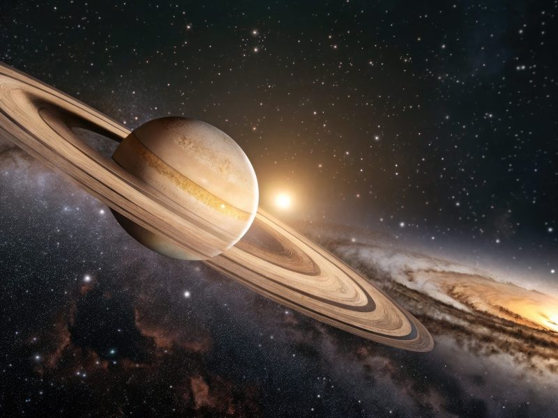 KI-generiertes Bild des Saturns im Weltall.