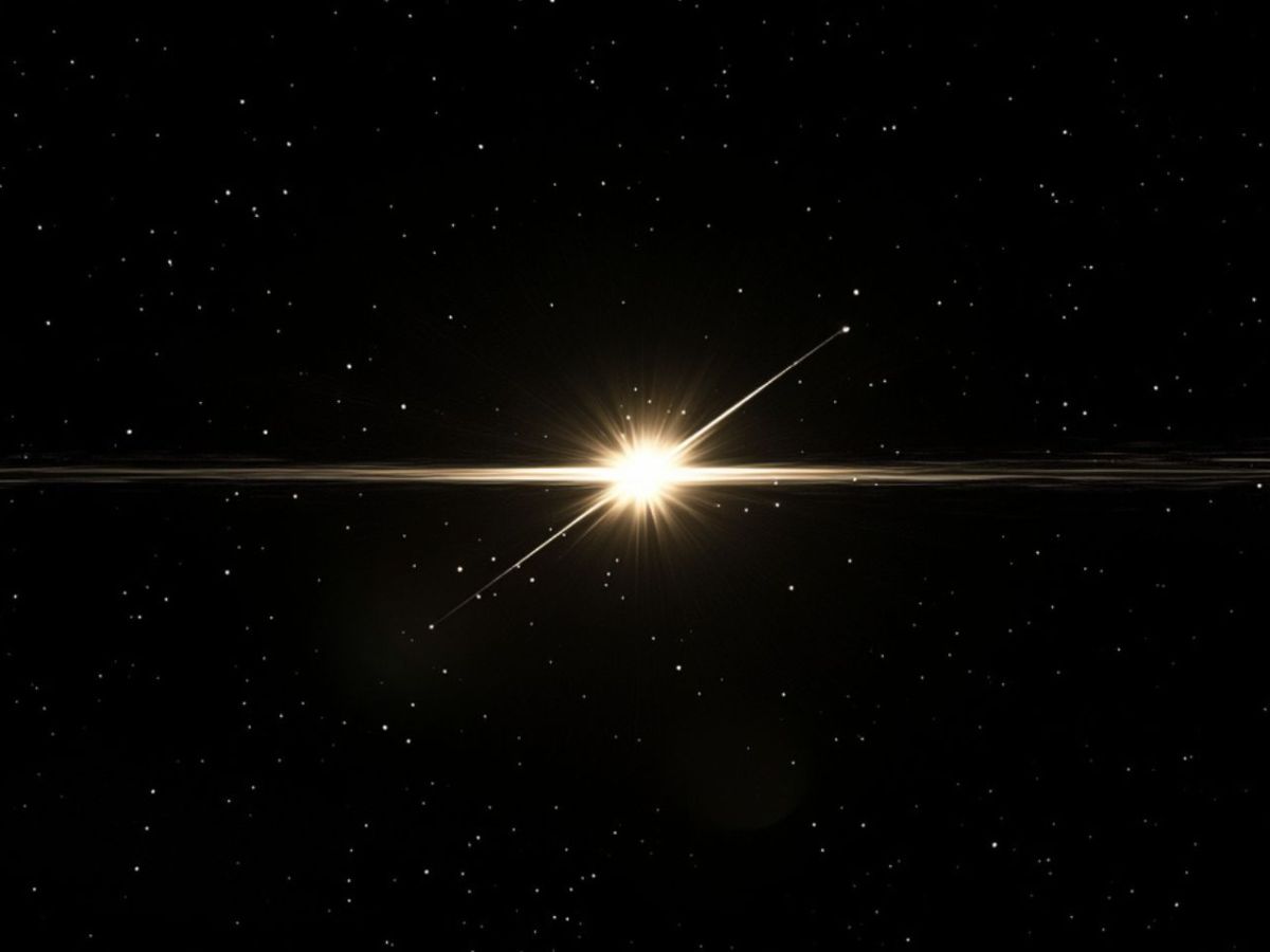 Ein Stern, der ein Signal aus dem All schickt (KI-generiertes Bild)