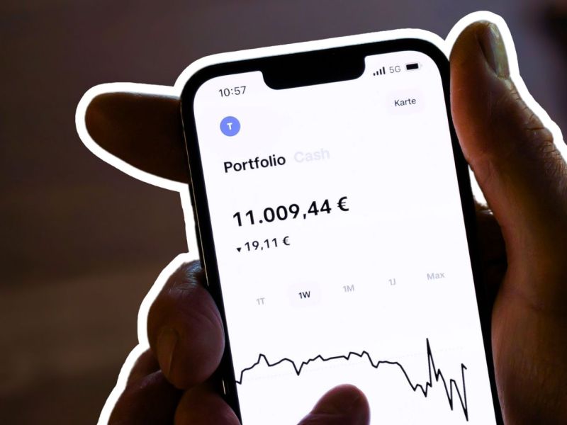 Trade Republic-App auf einem Smartphone