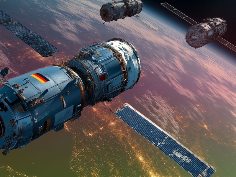 Satelliten im Orbit der Erde (KI-generiert)