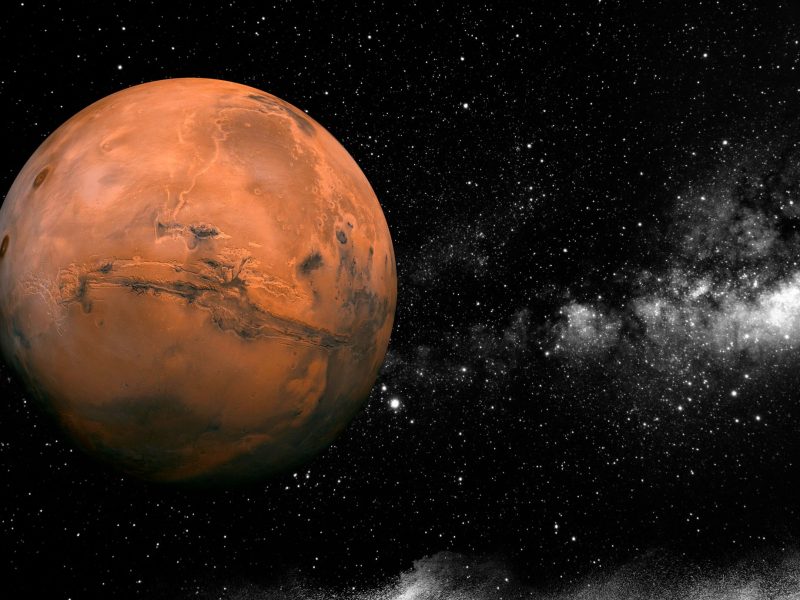 Mars im Weltall.