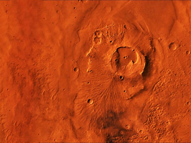 Oberfläche des Mars von oben.