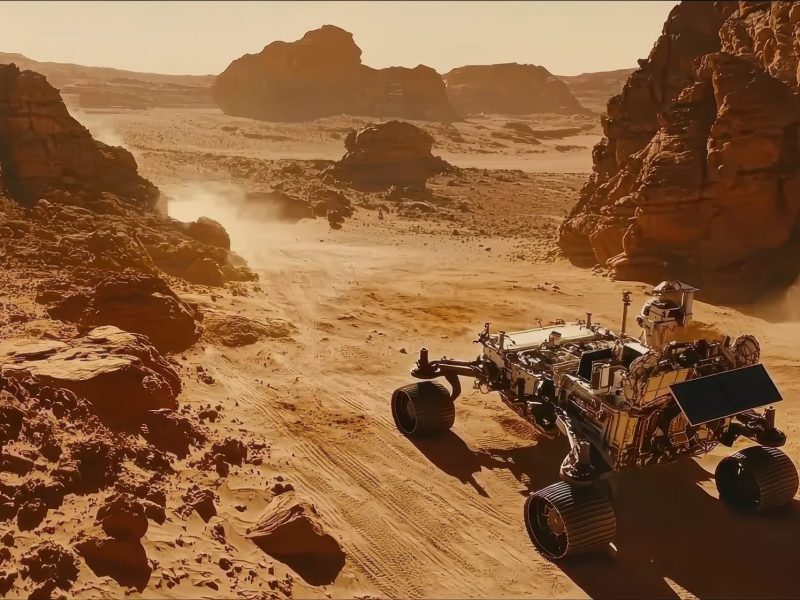 KI-generiertes Bild eines Rovers auf dem Mars