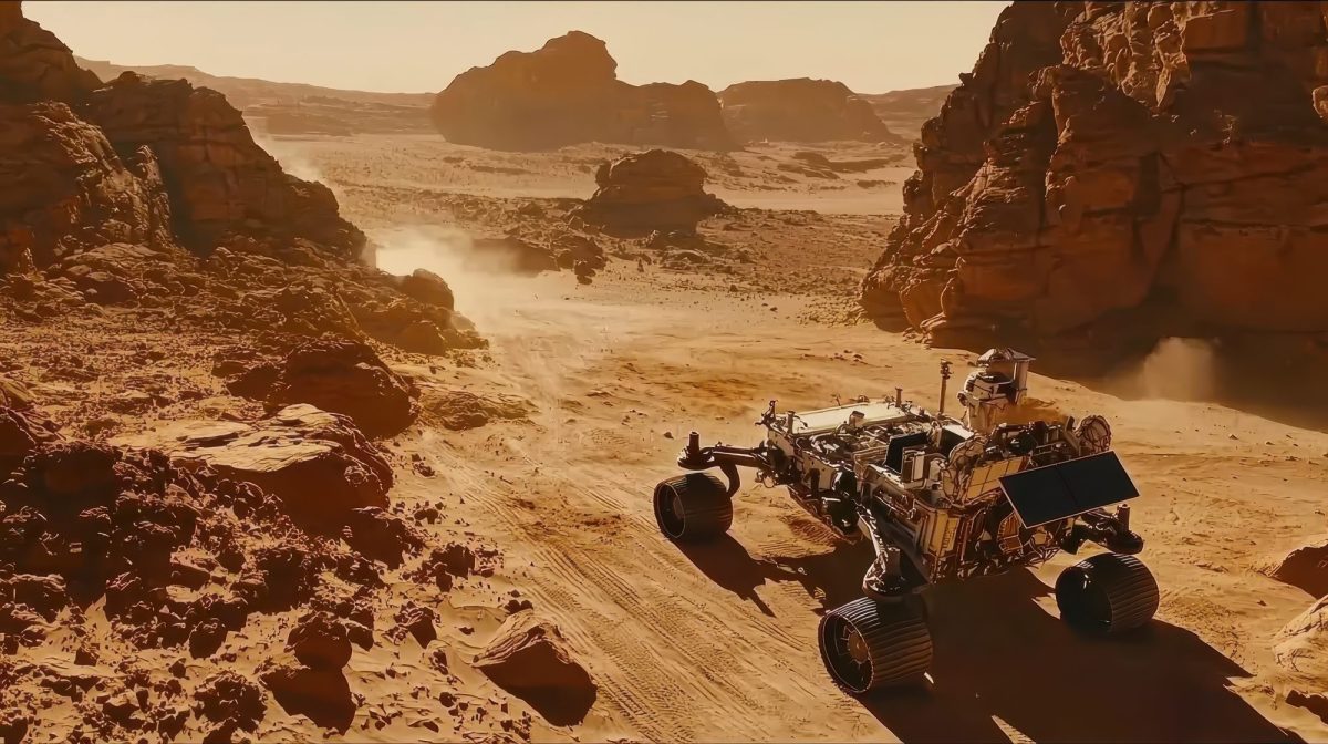 KI-generiertes Bild eines Rovers auf dem Mars