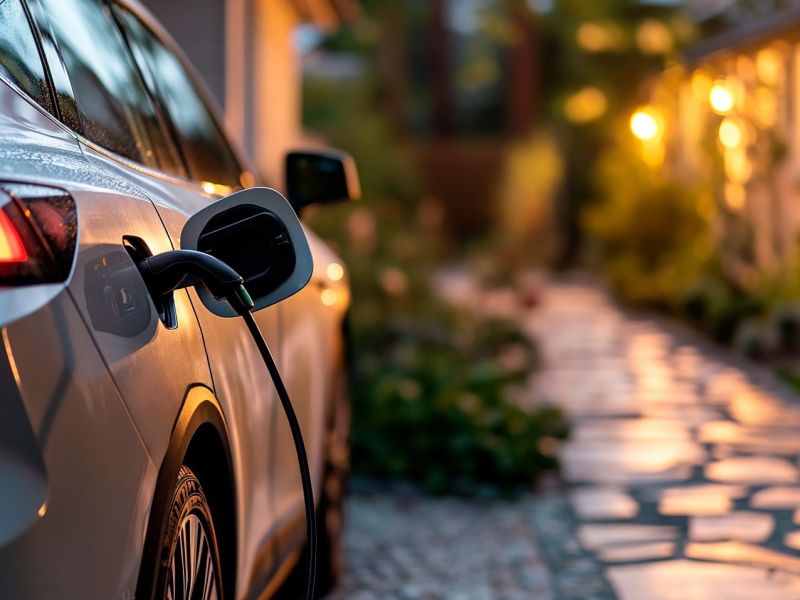 Ladekabel steckt in einem Elektroauto