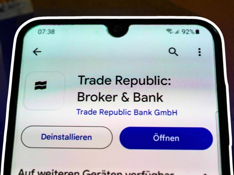 Trade Republic-App auf einem Smartphone
