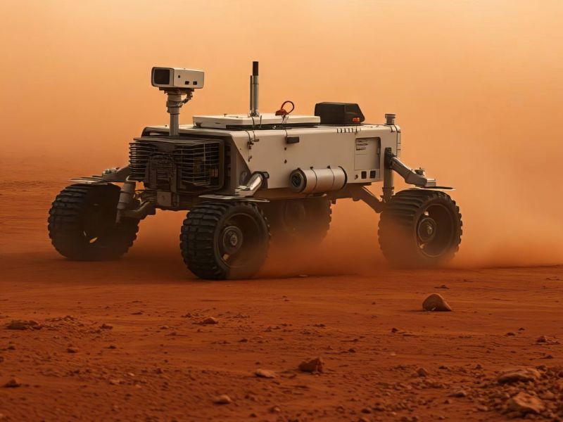KI-generiertes Bild eines Rovers auf dem Mars