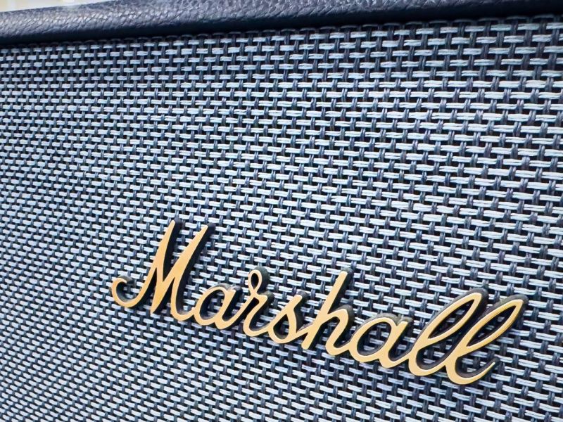 Marshall-Logo auf einem Lautsprecher