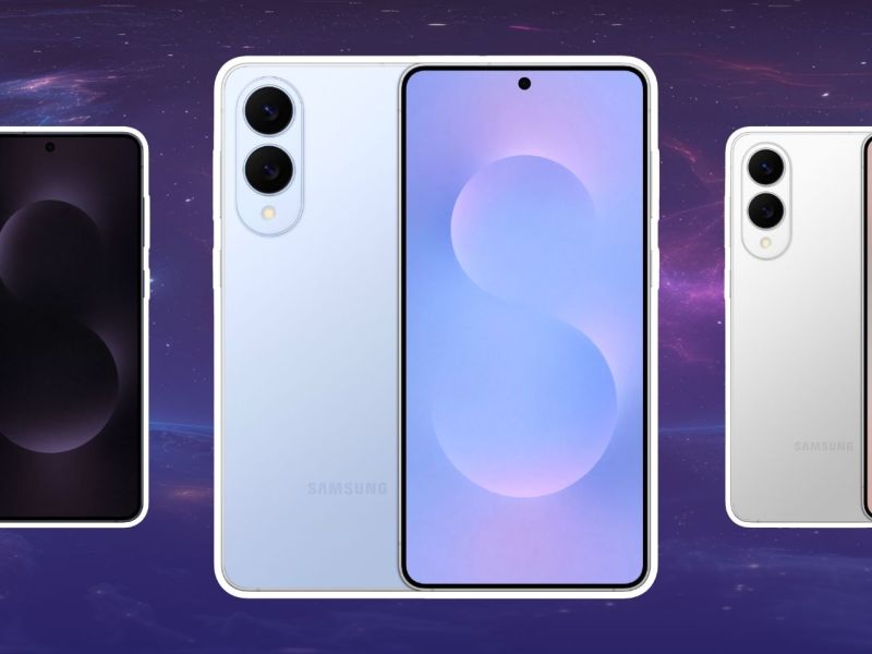Samsung Galaxy S25 Edge in drei verschiedenen Farben