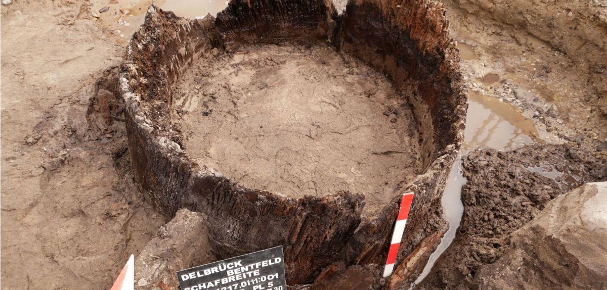 EIn archäologischer Fund im Boden.