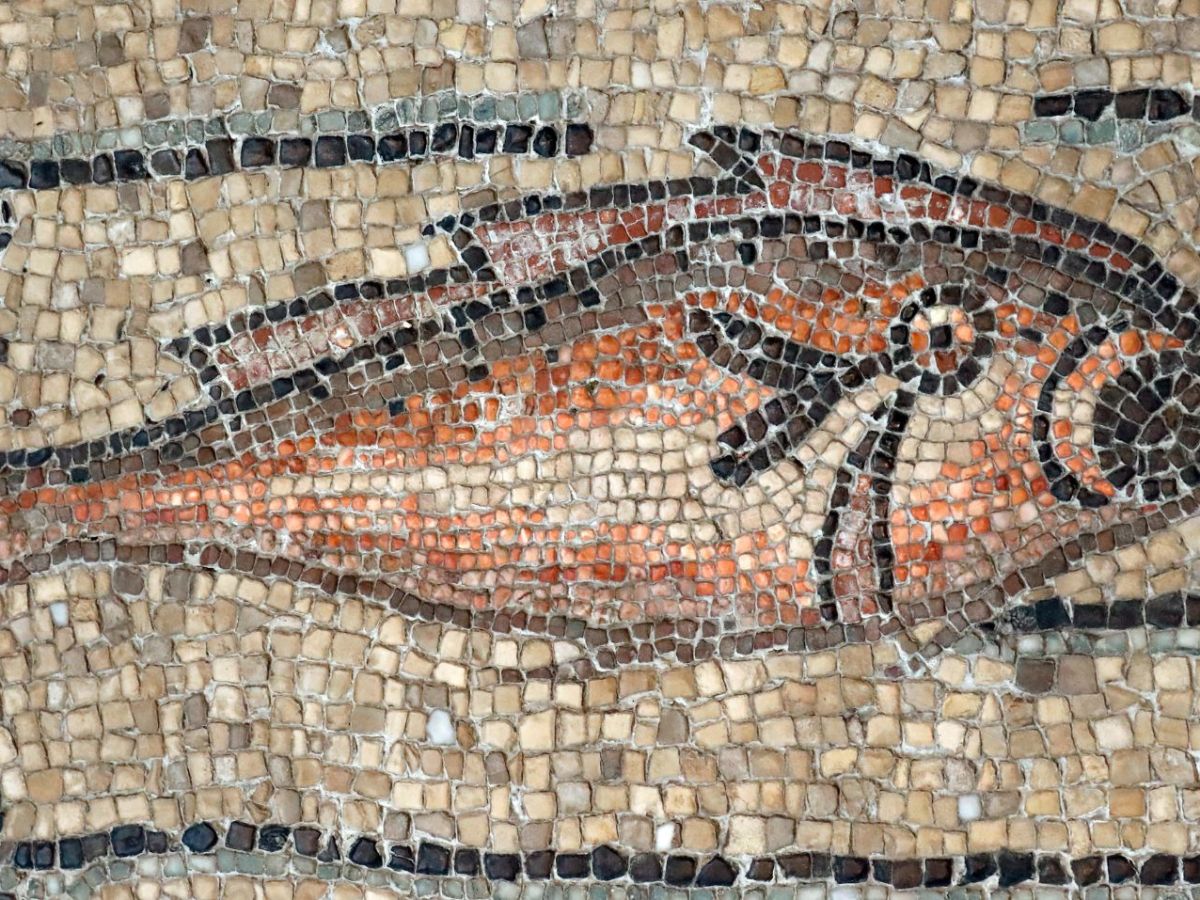 Ein Mosaik als archäologischer Fund.