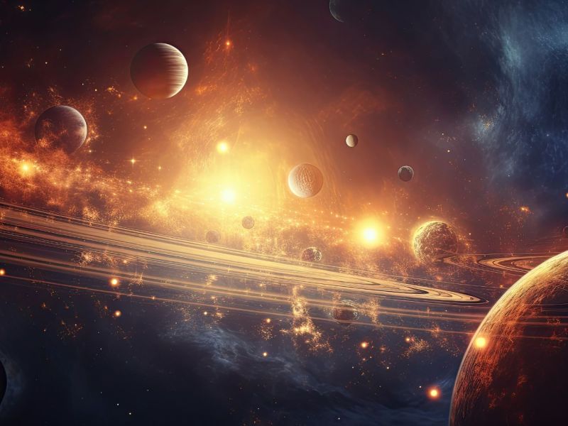 Planeten im Weltall.