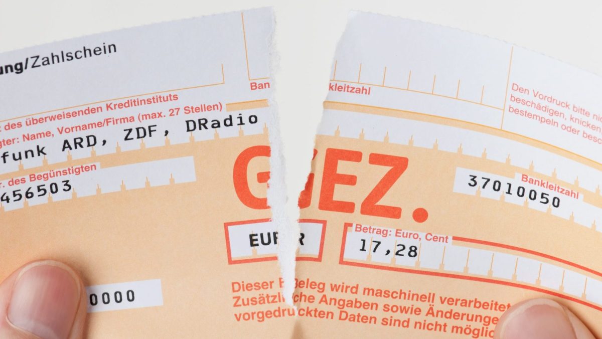 Zerrissener Zahlschein für den Rundfunkbeitrag