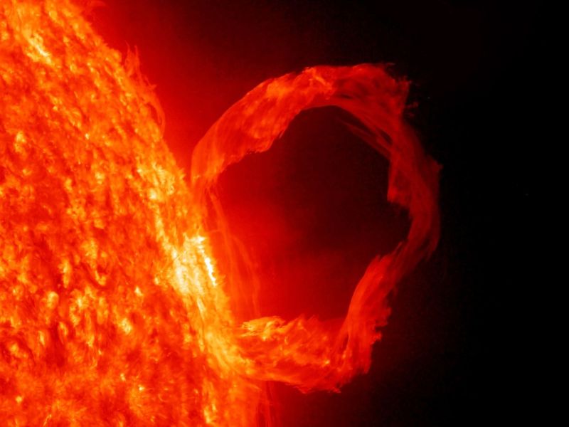 Eine Eruption bei der Sonne.