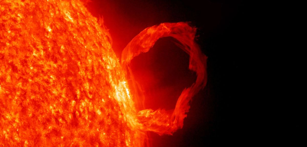 Eine Eruption bei der Sonne.