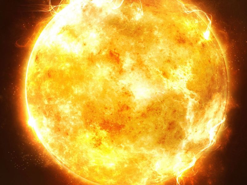 Ansicht der Sonne im Weltall.