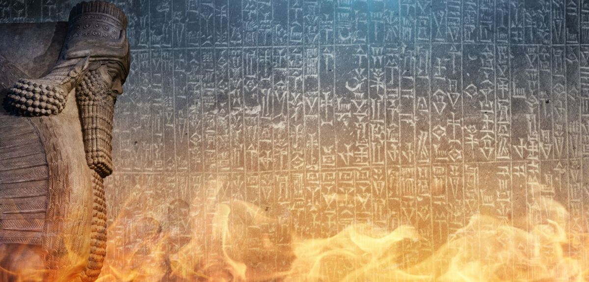 Keilschrift als archäologischer Fund.