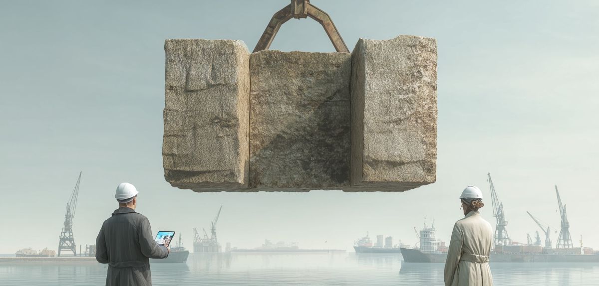 Forscher heben einen archäologischen Fund aus dem Meer (KI-generiertes Bild).