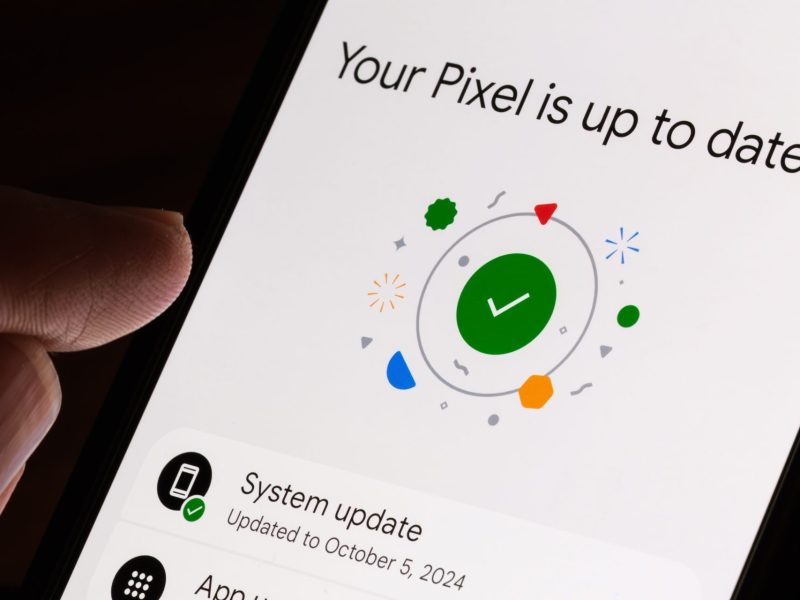Google Pixel-Handy, auf dem ein Update durchgeführt wurde