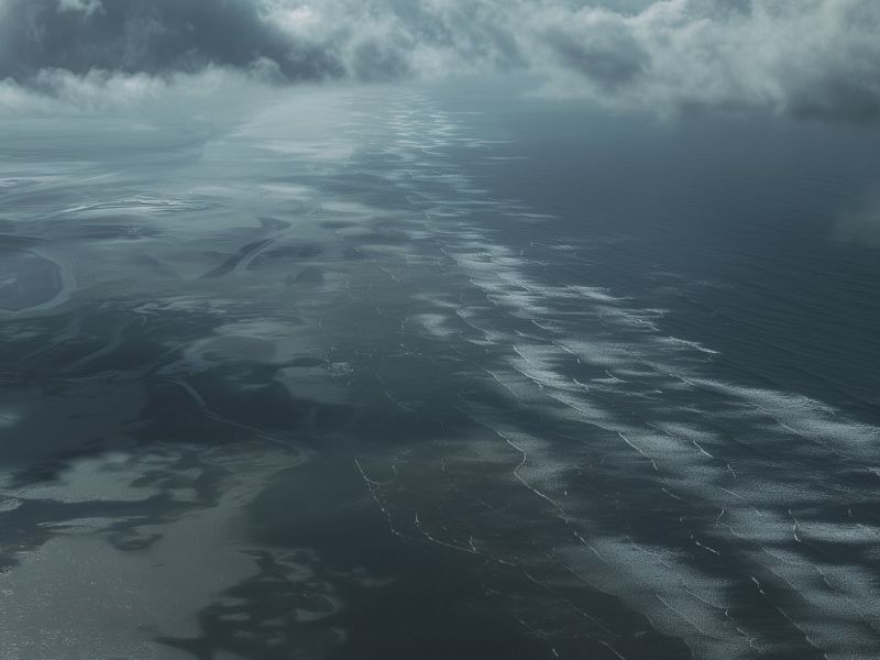 Ansicht der Nordsee von oben (KI-generiertes Bild).